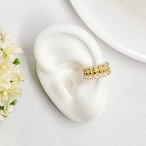 Ear cuff balls with pearls