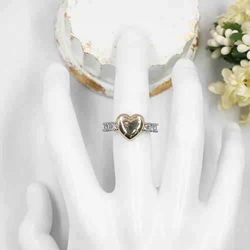 Anillo talla expandible heart bicolor