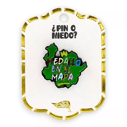 Pin metálico Medallo en el mapa