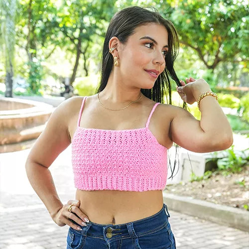 Crop top básico tejido talla única