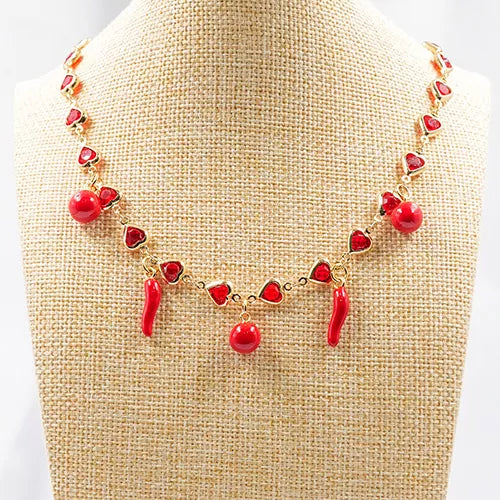 Chocker red collection circles and chilies