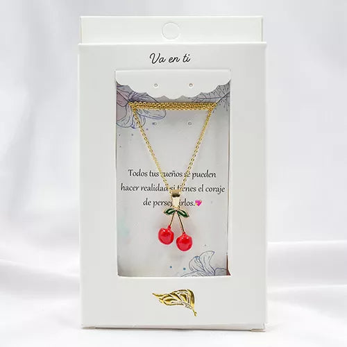 Collar red collection cherries