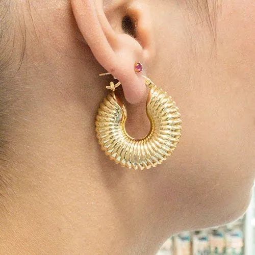 Par de aretes espiral de caracol