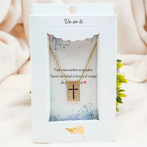 Collar cross plate en rodio