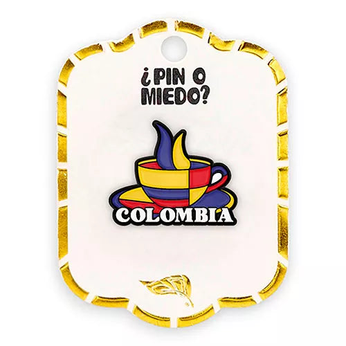 Pin metálico taza de café Colombia