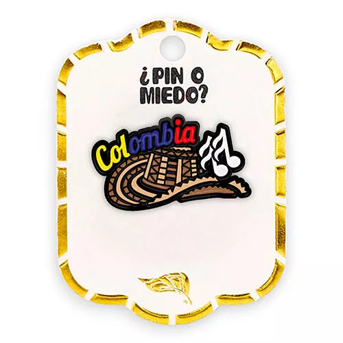 Pin metálico sombrero volteado Colombia