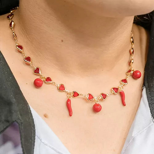 Chocker red collection circles and chilies