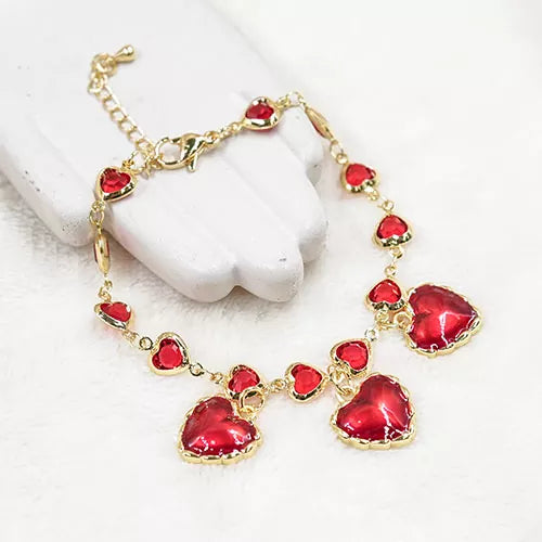 Pulsera red collection three big hearts