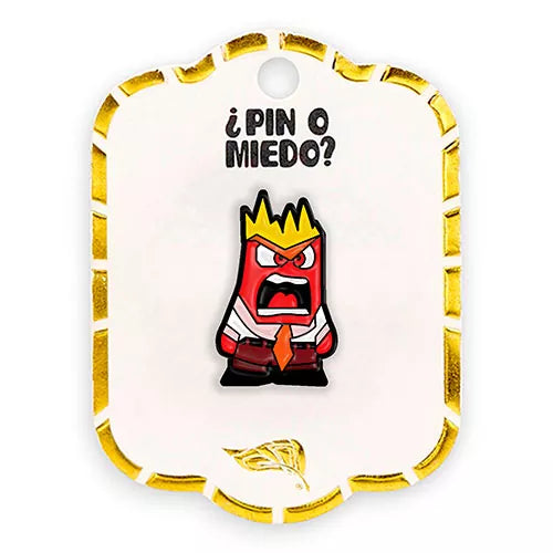 Pin metálico furia intensamente