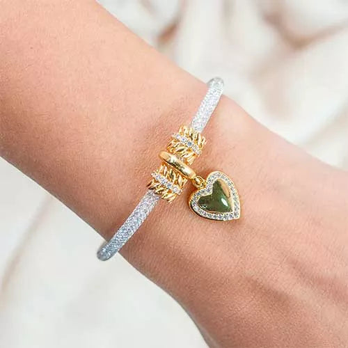 Pulsera double laurel hoop niquel