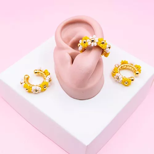 Ear cuff flor de mostacilla ref 8