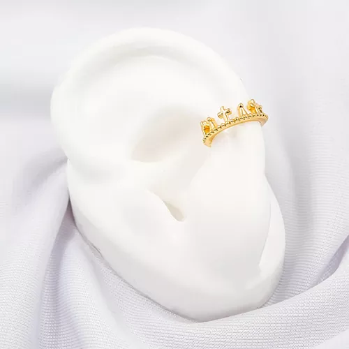 Ear cuff cross crown