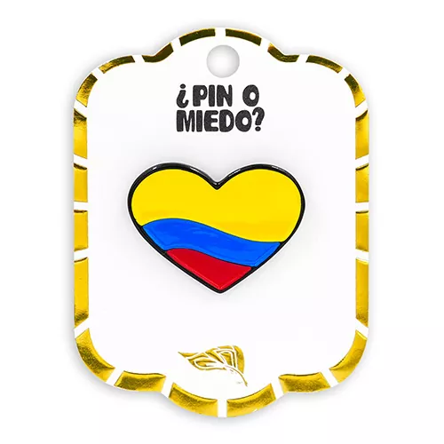 Pin metálico corazón Colombia