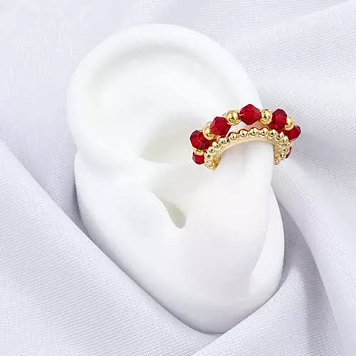 Ear cuff línea de murano con mostacilla